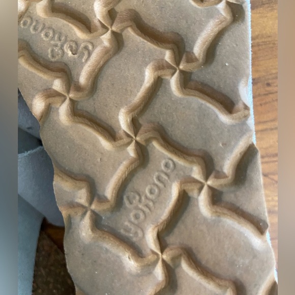 Yokono Sandals Women's 9 Blue Gray Leather Cork Wedge Buckle Made In Spain - Picture 9 of 9